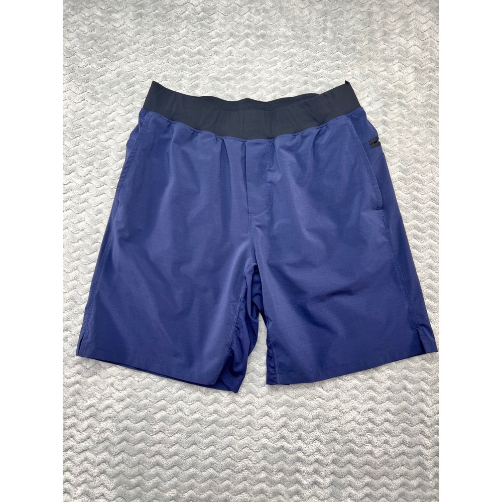 Fabletics‎ Mens Medium Athletic Shorts Blue Workout Training Running Gym Pockets